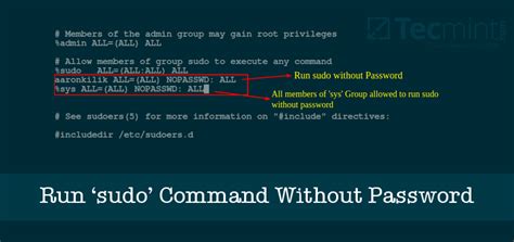 Sudo Allow Command Without Password
