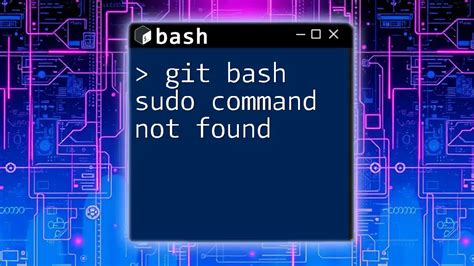 Sudo Bash Command Not Found