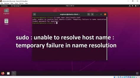 Sudo Unable To Resolve Host Ade Temporary Failure In Name