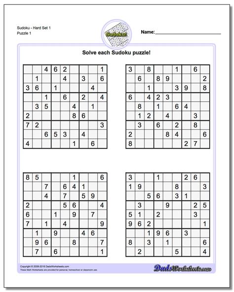 Sudoku Sheets Printable