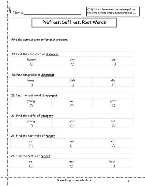 Suffix Worksheets 2nd Grade