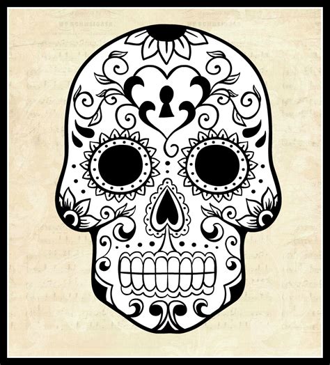 Sugar Skull Drawing Template