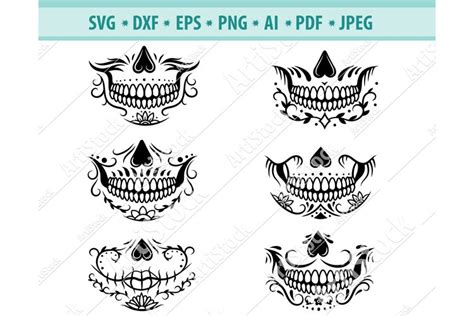 Download Sugar Skull Face Mask DXF Files