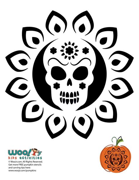 Sugar Skull Pumpkin Templates