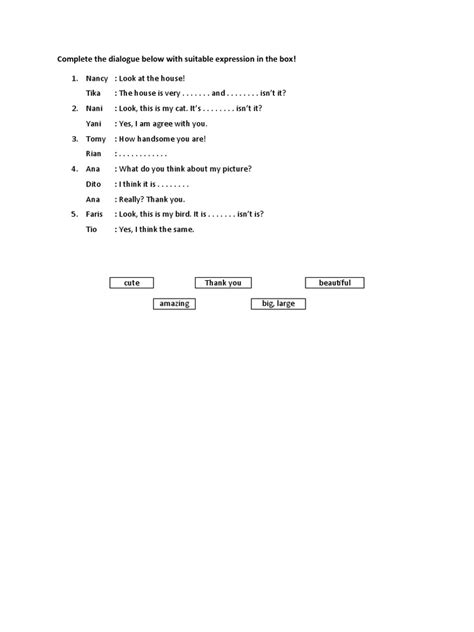 Suitable Expression to Complete the Dialogue