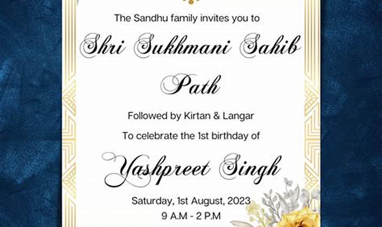 Sukhmani Sahib Invitation Card Maker
