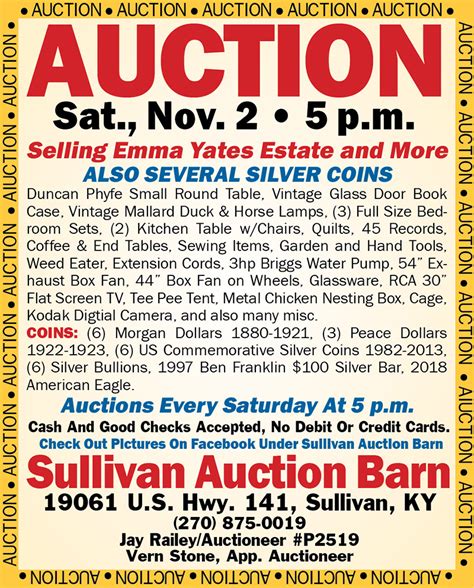 Sullivan Auction Calendar