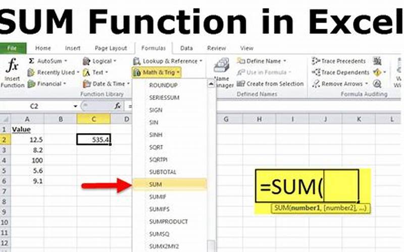 Sum Formula Excel