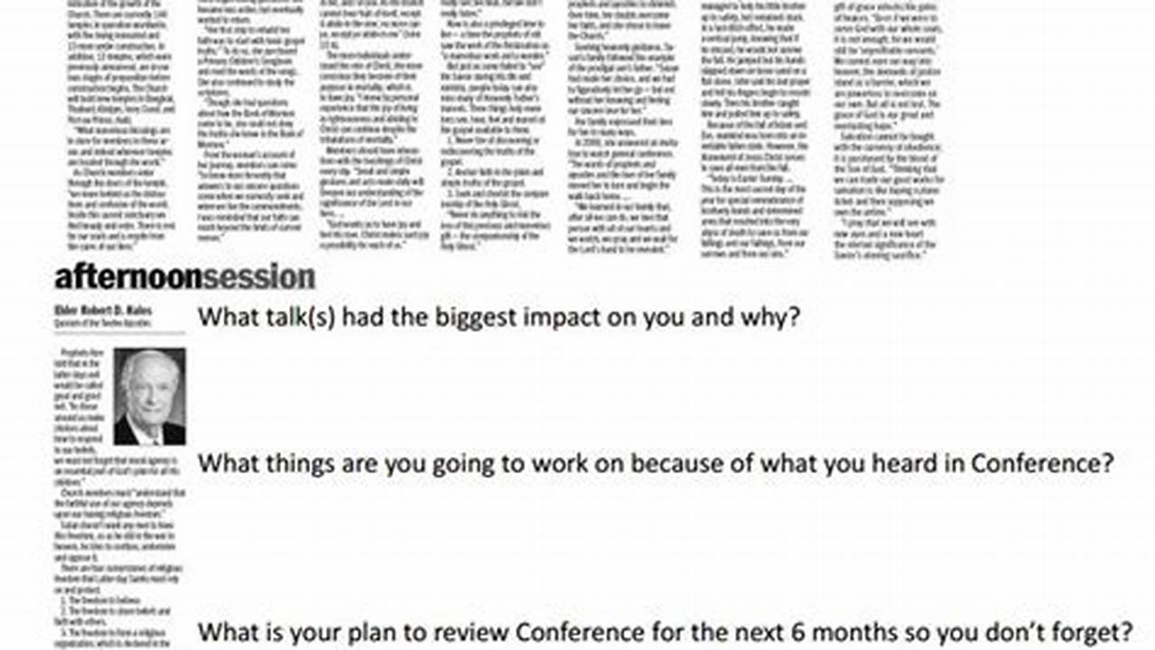 Summary Of General Conference Talks 2024