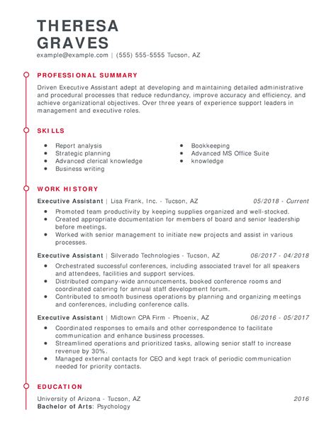 Summary For An Administrative Position Resume