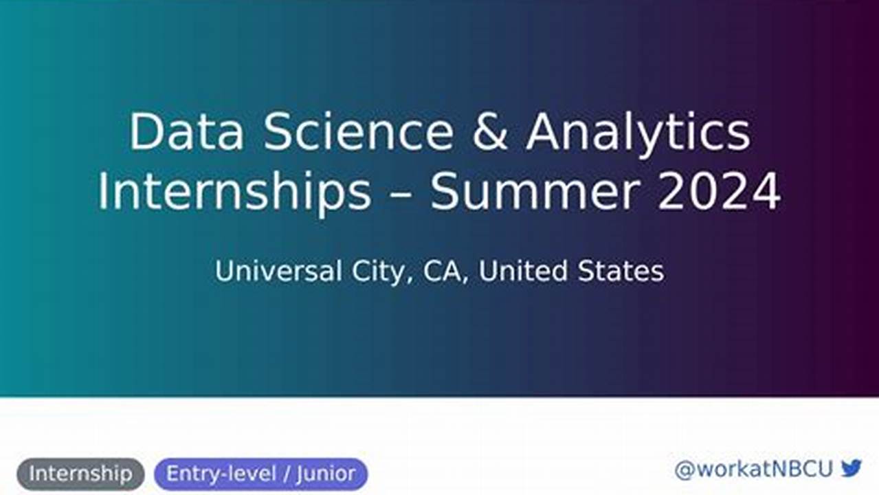 Summer 2024 Data Analytics Internships