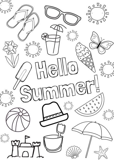 Summer Coloring Sheets Free Printable
