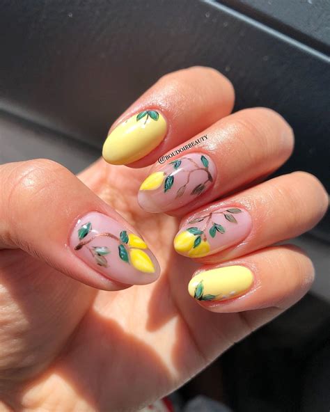 Summer lemon nails Lemon nails, Cute nails, Nail designs