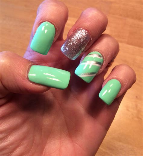 Loving my mint green summer nail design! Nails, Nail designs, Summer