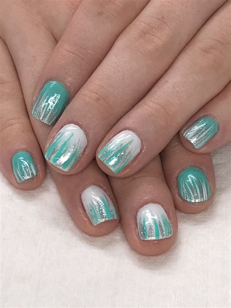 Teal Seafoam waterfall summer nails Summer nails, Nail designs summer