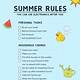 Summer Rules Printable