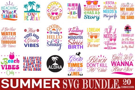 Download Summer Bundle SVG / Cut Files /... Printable
