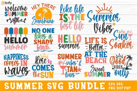 Download Summer Bundle SVG / Cut Files /... for Cricut Machine