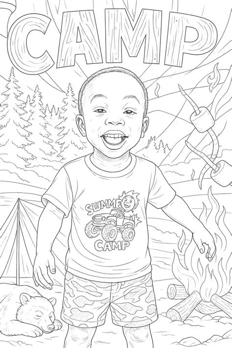 Summer Camp Adventure Coloring Picture