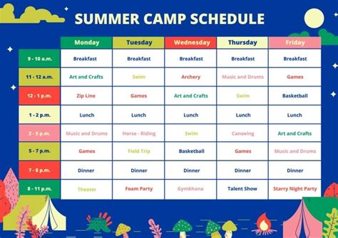 Summer Camp Calendar Template