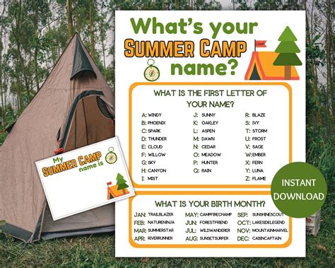 Summer Camp Name Generator