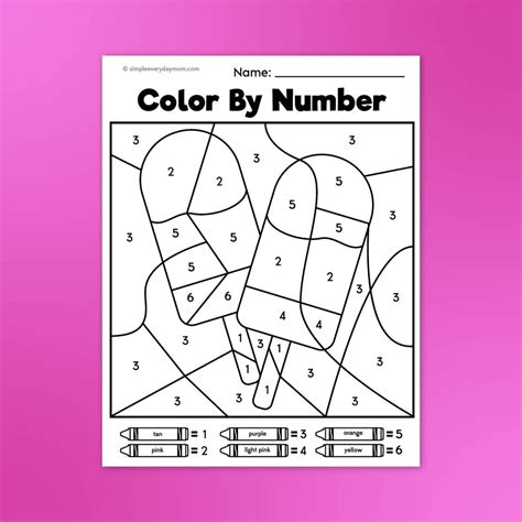 Summer Color By Number Printable