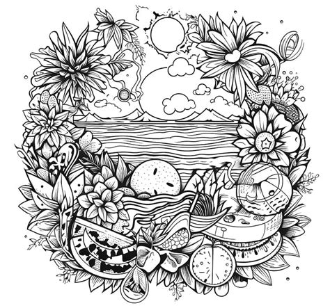 Summer Coloring Pages Hard