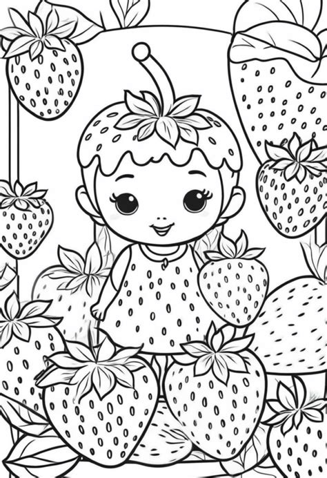 Summer Coloring Pages Strawberry