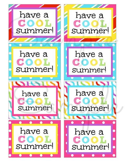 Summer Free Printable Gift Tags For Students