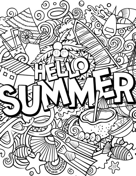 Summer Fun Coloring Pages Summer Goddess Lineart