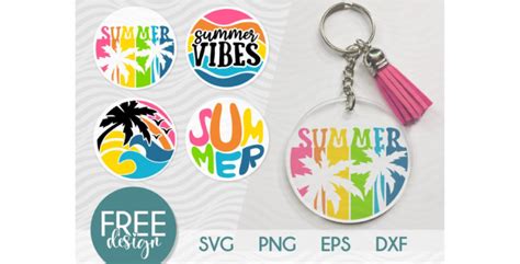 Download Summer Keychain Background Cricut SVG DXF Files