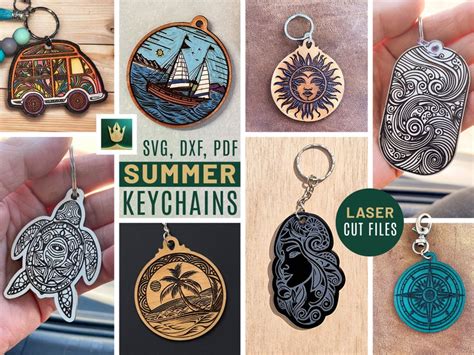 Download Summer Keychain Background Files DXF Files