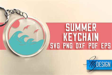 Download Summer Keychain Background Files for Cricut