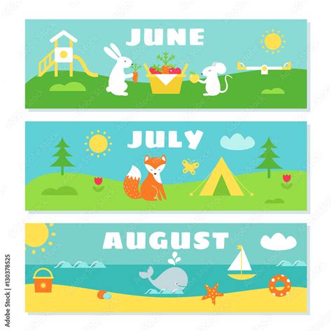 Summer Months Calendar