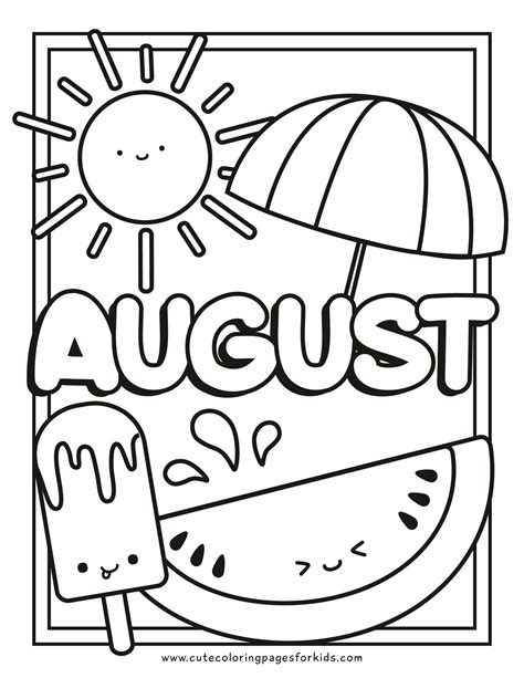 Summer Months Coloring Pages