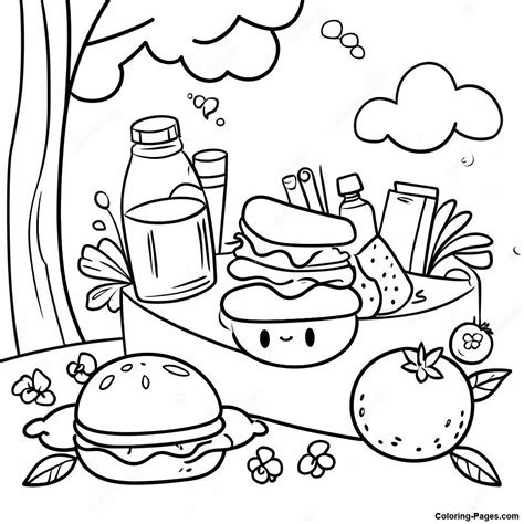 Summer Picnic Coloring Picture