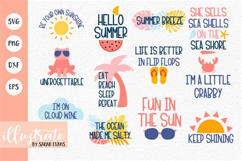 Download Summer Quote Bundle | Summer SVG Files Commercial Use DXF Files
