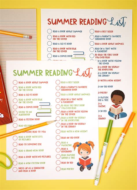 Summer Reading List Printable