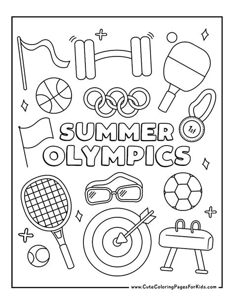 Summer Sports Action Coloring Picture