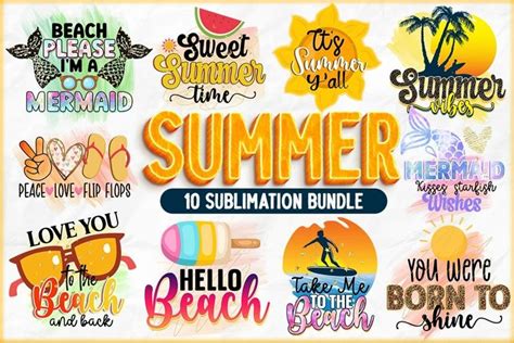 Download Summer Sublimation Bundle, Summer Quote Easy Edite