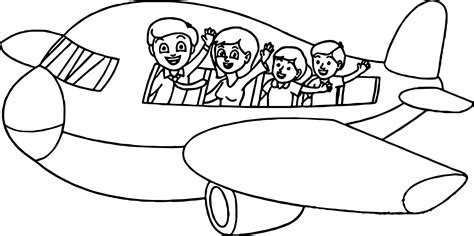 Summer Vacation Plane Coloring Page