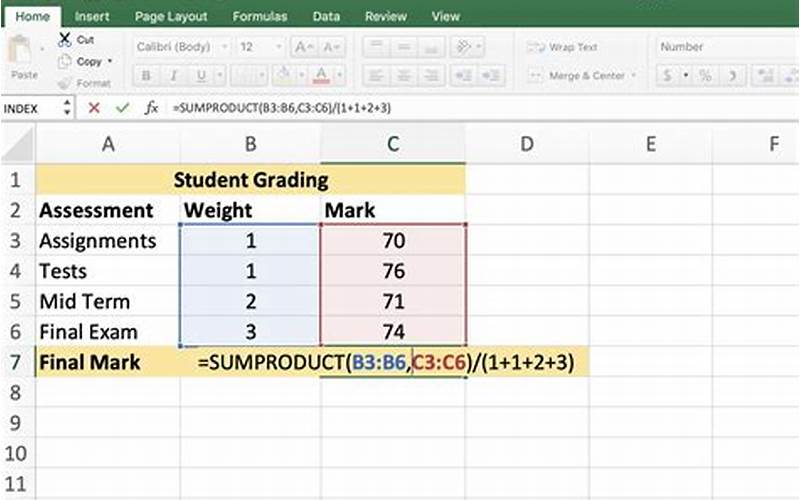 Sumproduct Excel