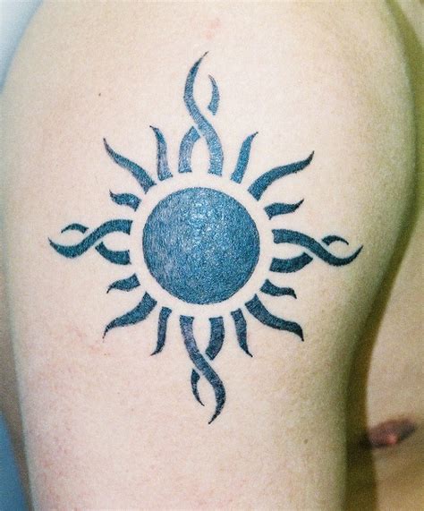 50 Tribal Sun Tattoo Designs For Men Black Ink Rays