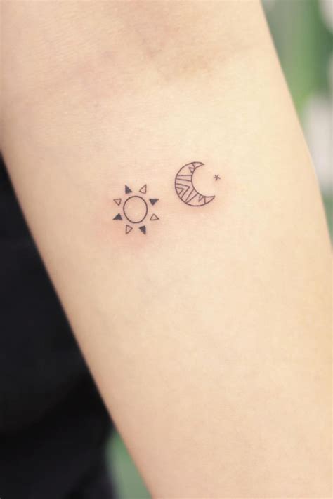 Sun And Moon Tattoo Simple
