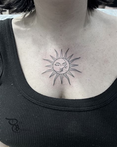 Sun Chest Tattoo