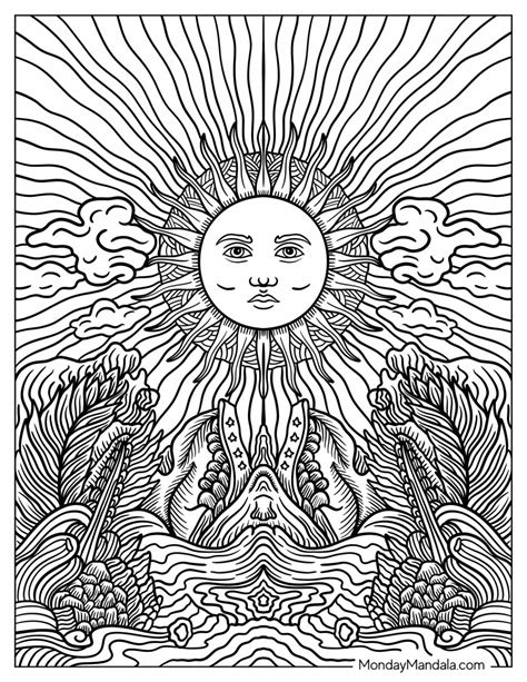 Sun Coloring Pages For Adults