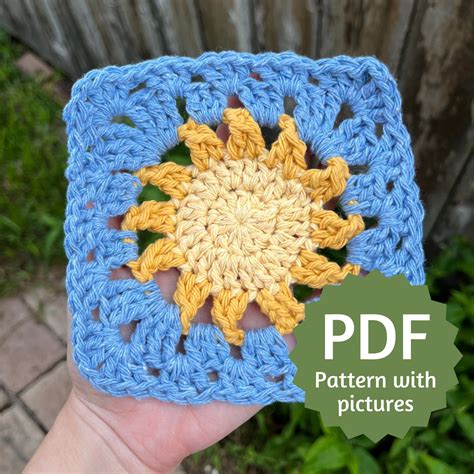 Sun Crochet Granny Square