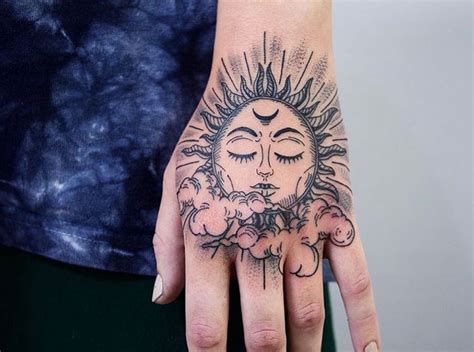 Sun Hand Tattoo