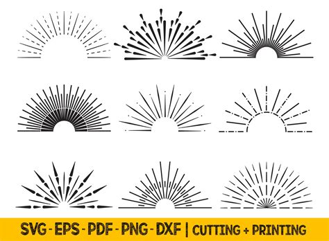 Bask in the Glory of Radiant Sun Rays with Stunning Sun Rays SVGs!