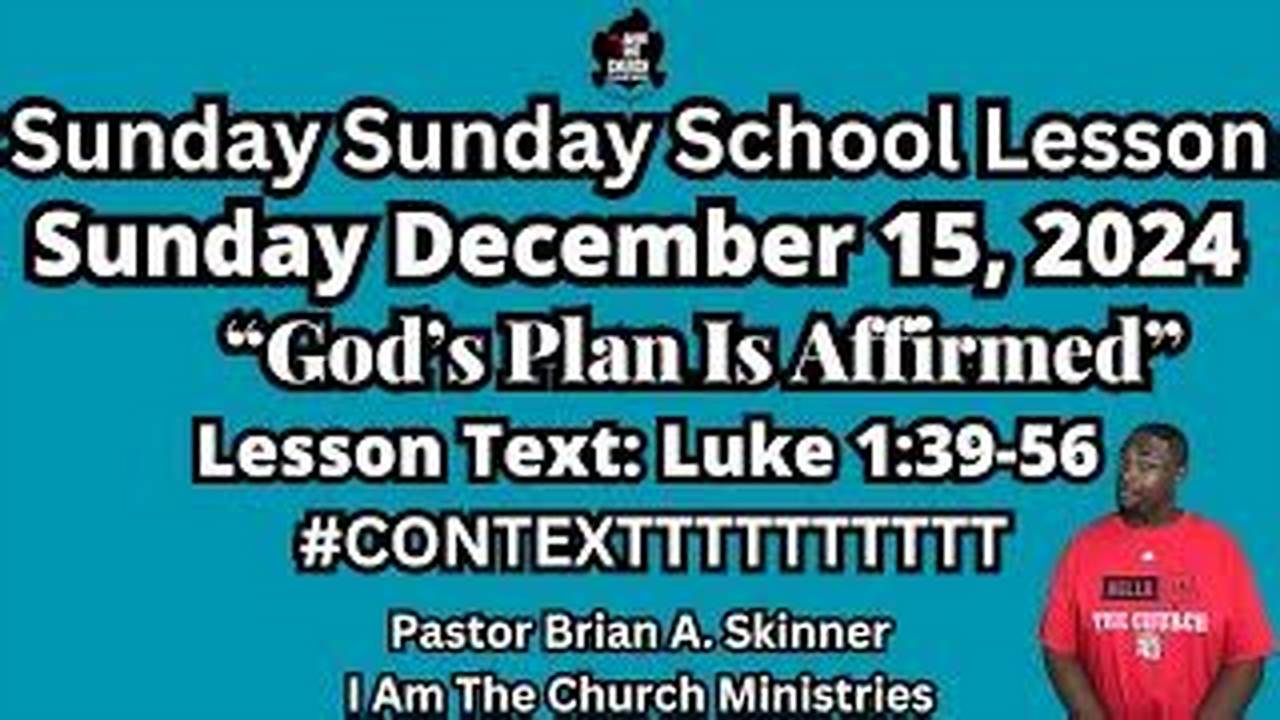 Sunday School Lesson December 3 2025